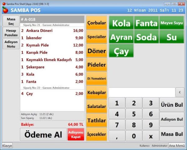 sambapos cafe restaurant otomasyon programı - Görsel 7